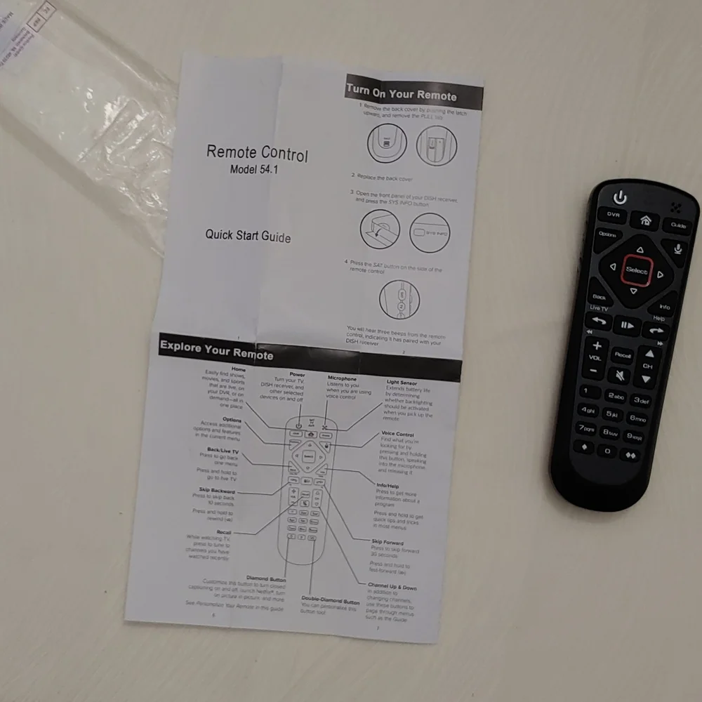 Satellite TV 54.0 UHG 2G Remote Control